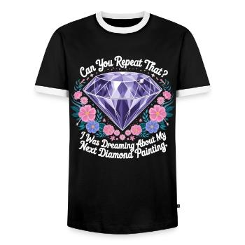 Peinture Diamants Peinture au diamant Art - T-shirt contrasté Homme - noir/blanc - Devant - AI Model Female 172 light (172cm) & AI Model Male 178 light (178cm)