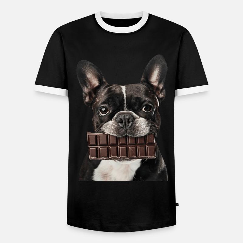 Boston Terrier - Männer Kontrast-T-Shirt - Schwarz/Weiß