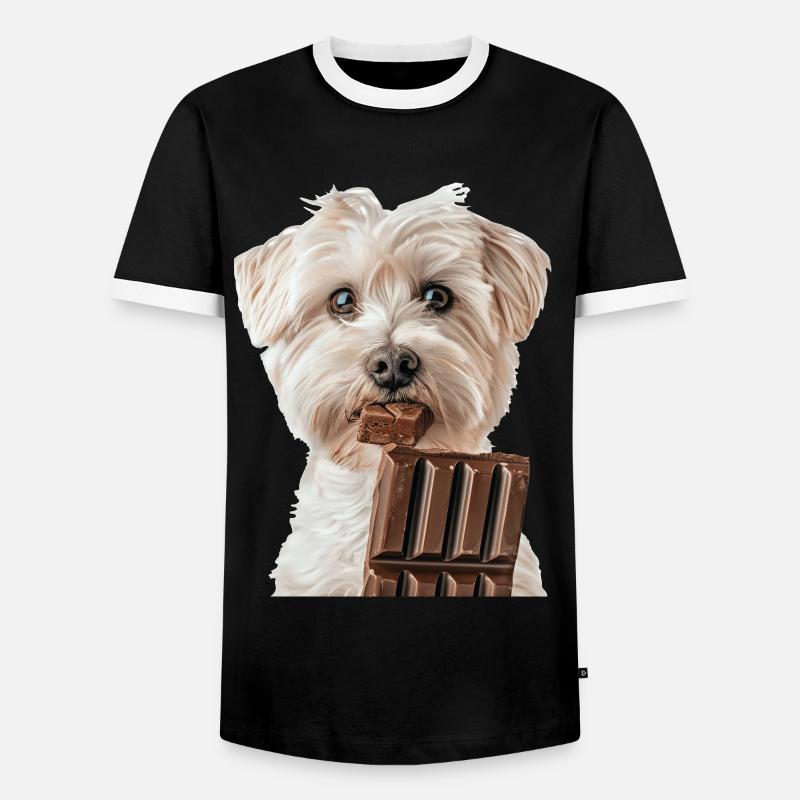 maltesisch - Männer Kontrast-T-Shirt - Schwarz/Weiß