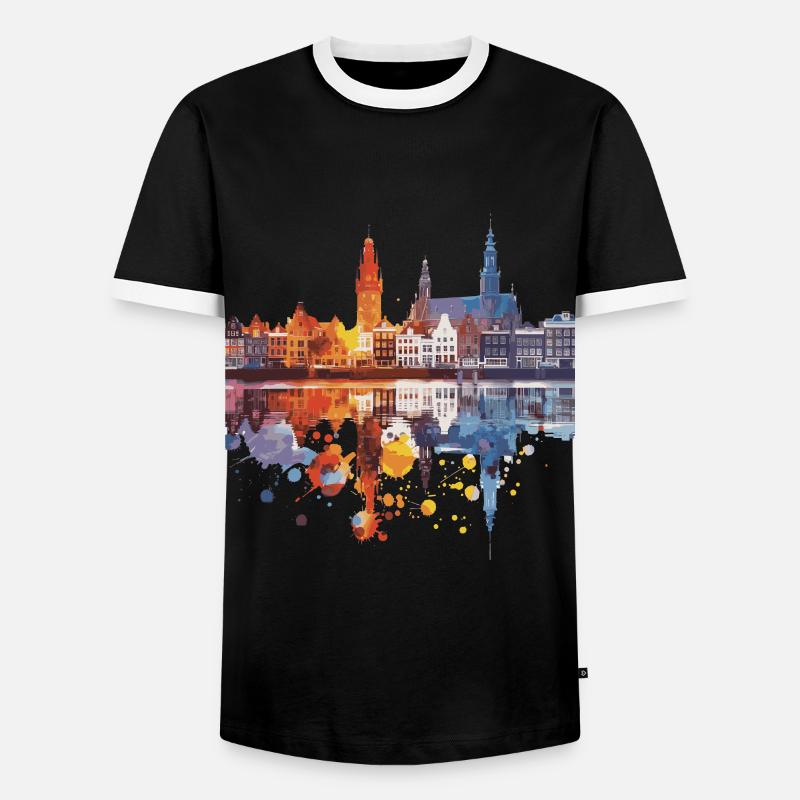 Gouda - Männer Kontrast-T-Shirt - Schwarz/Weiß