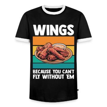 Wings Because You Can't Fly Without 'Em - Männer Kontrast-T-Shirt - Schwarz/Weiß - Vorne - AI Model Female 172 light (172cm) & AI Model Male 178 light (178cm)