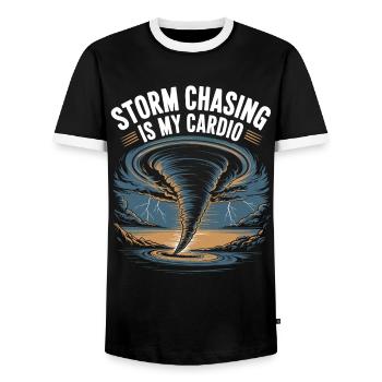 Storm Chaser Costume Storm Chaser - Men's Ringer Shirt - black/white - Front - AI Model Female 172 light (172cm) & AI Model Male 178 light (178cm)