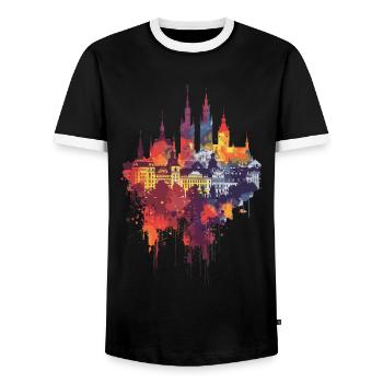 Elbing - Männer Kontrast-T-Shirt - Schwarz/Weiß - Vorne - AI Model Female 172 light (172cm) & AI Model Male 178 light (178cm)