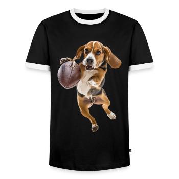 Beagle - T-shirt contrasté Homme - noir/blanc - Devant - AI Model Female 172 light (172cm) & AI Model Male 178 light (178cm)