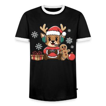Gamer Gaming Gamer Gaming Christmas - Men's Ringer Shirt - black/white - Front - AI Model Female 172 light (172cm) & AI Model Male 178 light (178cm)