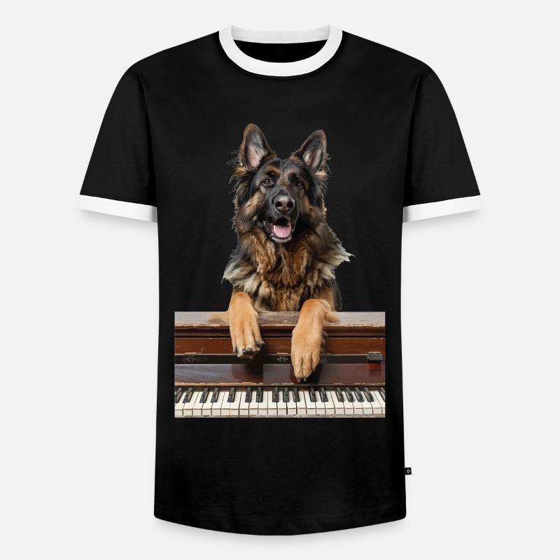 Deutscher Schäferhund - Männer Kontrast-T-Shirt - Schwarz/Weiß