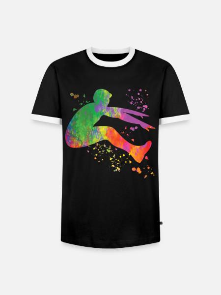 Weitspringer Weitspringen Kinder Weitsprung - Männer Kontrast-T-Shirt - Schwarz/Weiß