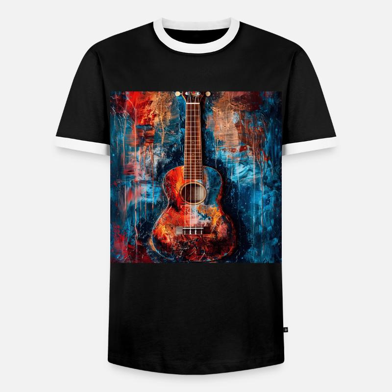 Ukulele - Men's Ringer Shirt - black/white
