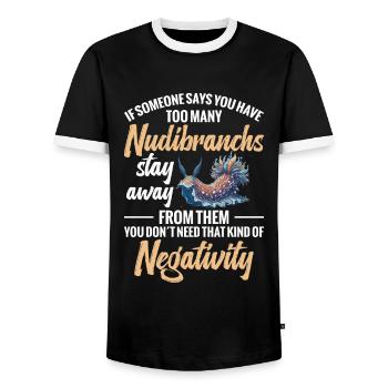 Wenn Jemand Sagt, Dass Sie Zu Viele Nacktschnecken - Männer Kontrast-T-Shirt - Schwarz/Weiß - Vorne - AI Model Female 172 light (172cm) & AI Model Male 178 light (178cm)