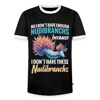Nein, Ich Habe Nicht Genug Nacktschnecken, Weil - Männer Kontrast-T-Shirt - Schwarz/Weiß - Vorne - AI Model Female 172 light (172cm) & AI Model Male 178 light (178cm)