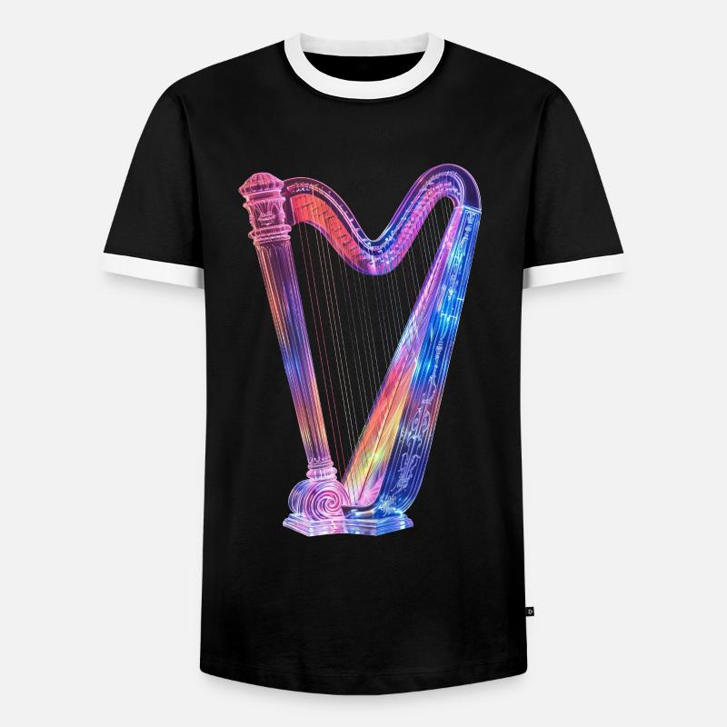 Harfe - Männer Kontrast-T-Shirt - Schwarz/Weiß