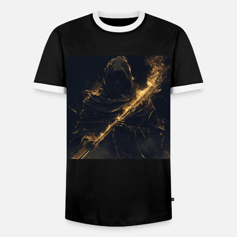 Querflöte - Männer Kontrast-T-Shirt - Schwarz/Weiß
