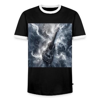Ukulele - Männer Kontrast-T-Shirt - Schwarz/Weiß - Vorne - AI Model Female 172 light (172cm) & AI Model Male 178 light (178cm)