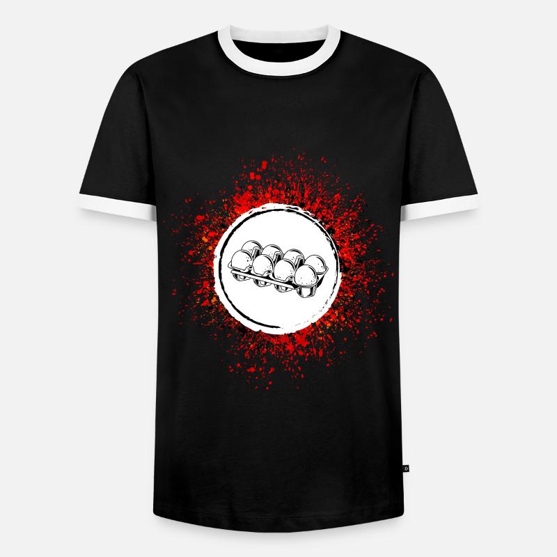 Eggs symbol - Men's Ringer Shirt - black/white