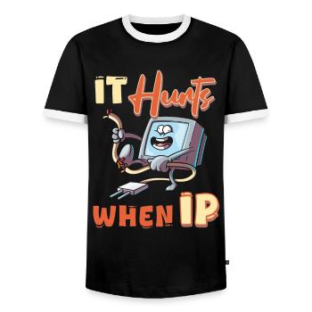 IT Geek, PC Accessories Storage Devices Evolution - Men's Ringer Shirt - black/white - Front - AI Model Female 172 light (172cm) & AI Model Male 178 light (178cm)