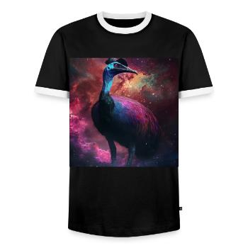 Kasuar - Männer Kontrast-T-Shirt - Schwarz/Weiß - Vorne - AI Model Female 172 light (172cm) & AI Model Male 178 light (178cm)