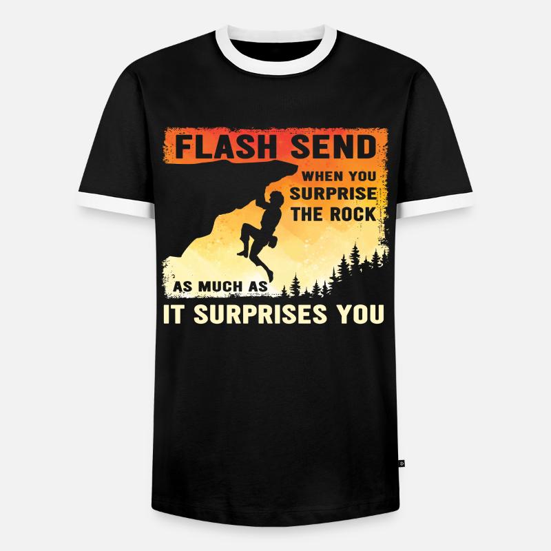 Boulderer Flash Send Bouldering - Men's Ringer Shirt - black/white
