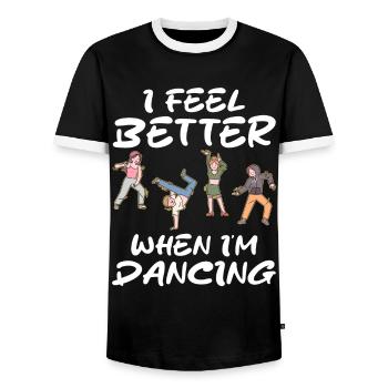 Feel The Rhythm : la danse disco parfaite pour faire la fête - T-shirt contrasté Homme - noir/blanc - Devant - AI Model Female 172 light (172cm) & AI Model Male 178 light (178cm)