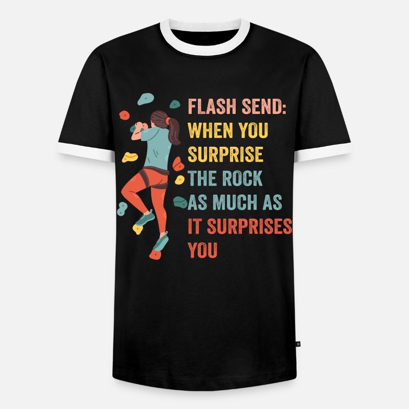 Boulderer Flash Send Bouldern - Männer Kontrast-T-Shirt - Schwarz/Weiß