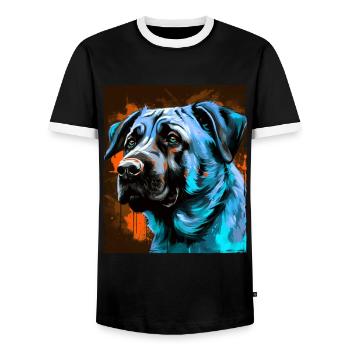 Kangal Hund Porträt - Männer Kontrast-T-Shirt - Schwarz/Weiß - Vorne - AI Model Female 172 light (172cm) & AI Model Male 178 light (178cm)