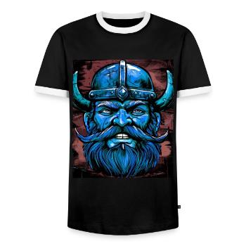 Wikinger Krieger Valhalla Odin - Männer Kontrast-T-Shirt - Schwarz/Weiß - Vorne - AI Model Female 172 light (172cm) & AI Model Male 178 light (178cm)