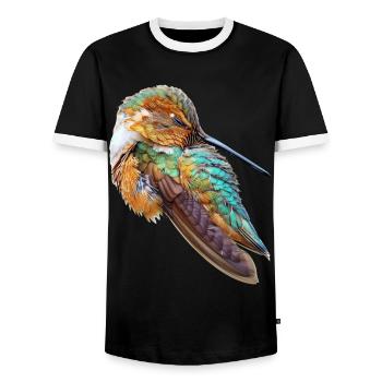 Kolibri - Männer Kontrast-T-Shirt - Schwarz/Weiß - Vorne - AI Model Female 172 light (172cm) & AI Model Male 178 light (178cm)