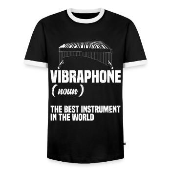 Vibraphone (noun), the best instrument of the - Men's Ringer Shirt - black/white - Front - AI Model Female 172 light (172cm) & AI Model Male 178 light (178cm)