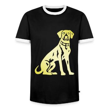 Dalmatian Dog Silhouette - Men's Ringer Shirt - black/white - Front - AI Model Female 172 light (172cm) & AI Model Male 178 light (178cm)