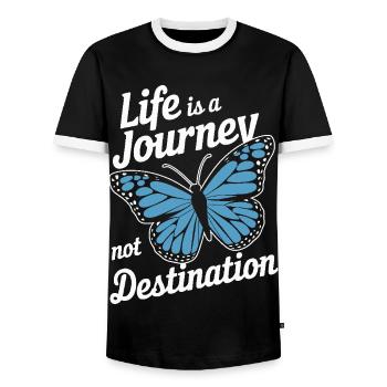 Schmetterling Monarchfalter Bunt Schmetterlinge - Männer Kontrast-T-Shirt - Schwarz/Weiß - Vorne - AI Model Female 172 light (172cm) & AI Model Male 178 light (178cm)