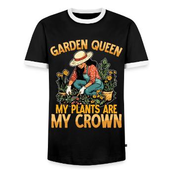 Garden Queen My Plants Are My Crown Gardening - Männer Kontrast-T-Shirt - Schwarz/Weiß - Vorne - AI Model Female 172 light (172cm) & AI Model Male 178 light (178cm)