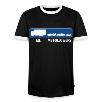 Je veux dire les suiveurs drôle de camionneur chauffeur de camion - T-shirt contrasté Homme - noir/blanc - Devant - AI Model Female 172 light (172cm) & AI Model Male 178 light (178cm)