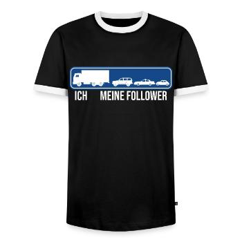 Je veux dire les suiveurs drôle de camionneur chauffeur de camion - T-shirt contrasté Homme - noir/blanc - Devant - AI Model Female 172 light (172cm) & AI Model Male 178 light (178cm)