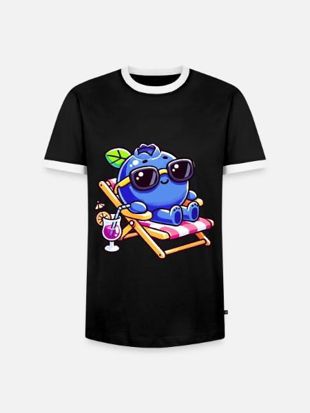 blueberry whisperer, blueberry - Männer Kontrast-T-Shirt - Schwarz/Weiß