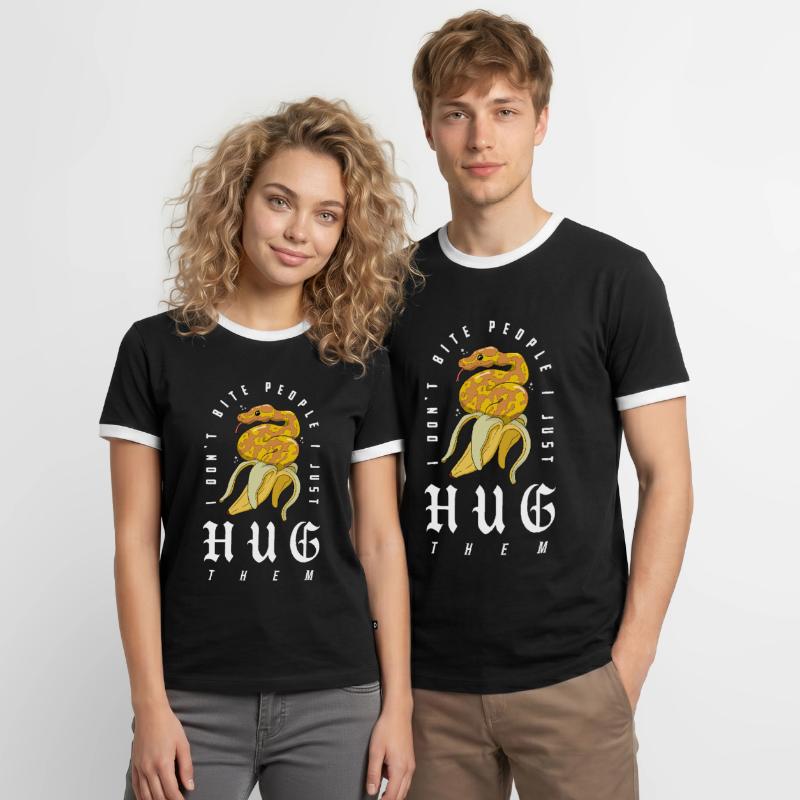 Ball Python Schlange Besitzer Banane Royal Python Männer Kontrast-T-Shirt