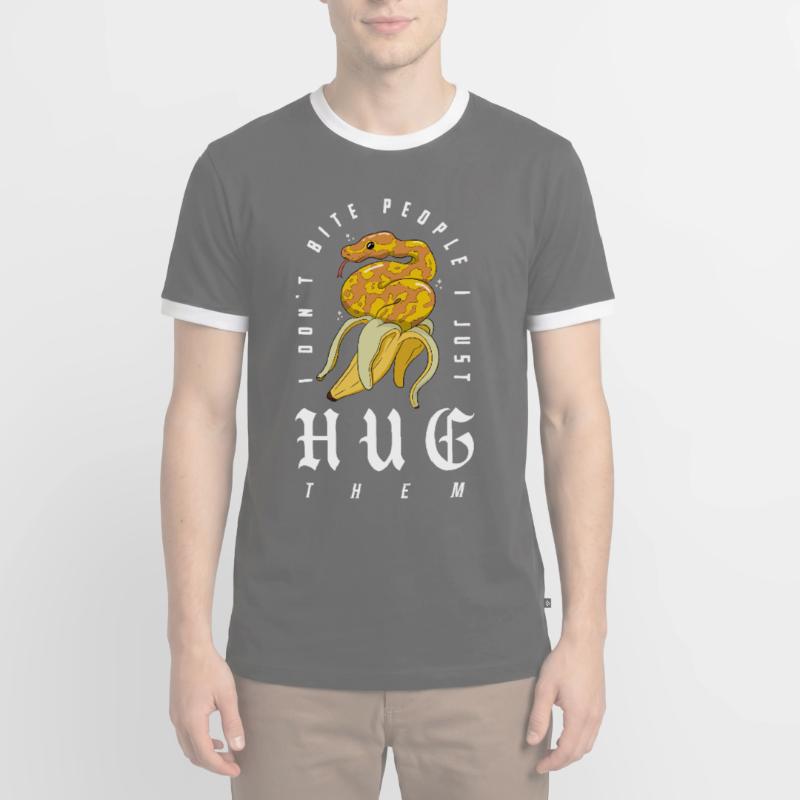 Ball Python Schlange Besitzer Banane Royal Python Männer Kontrast-T-Shirt