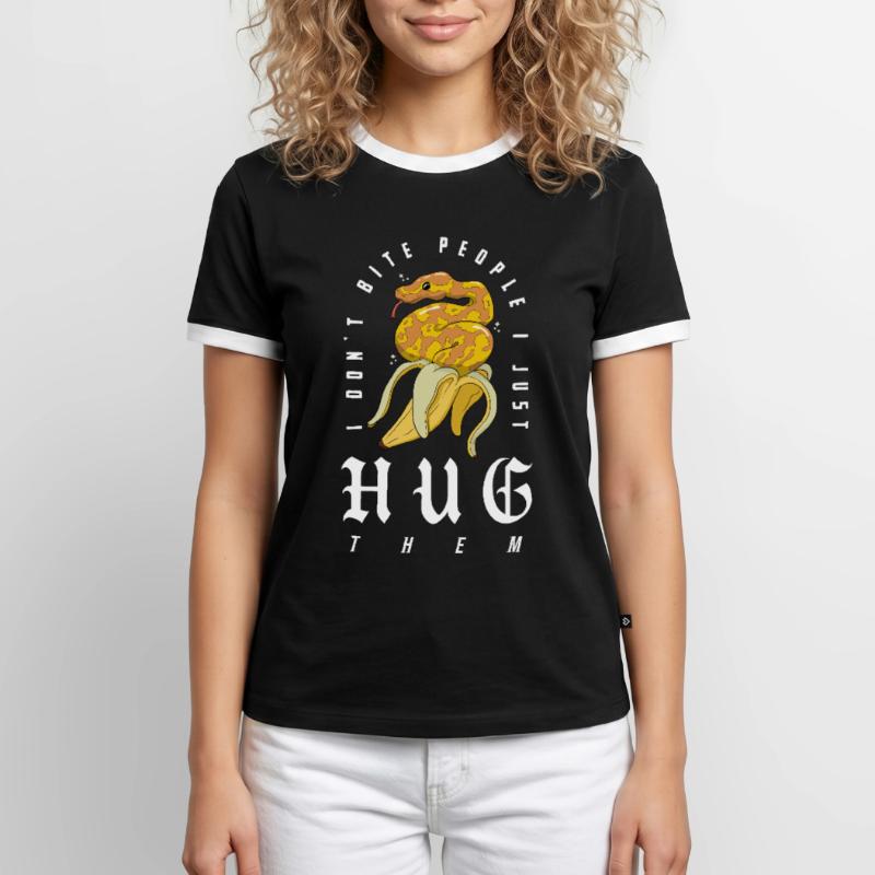 Ball Python Schlange Besitzer Banane Royal Python Männer Kontrast-T-Shirt