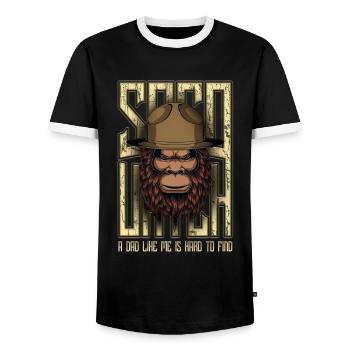 Un papa comme moi est difficile à trouver Bigfoot Sasquatch - T-shirt contrasté Homme - noir/blanc - Devant - AI Model Female 172 light (172cm) & AI Model Male 178 light (178cm)