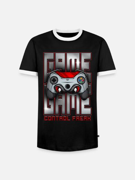 Control Freak Lustiges Retro-Videospiel - Männer Kontrast-T-Shirt - Schwarz/Weiß
