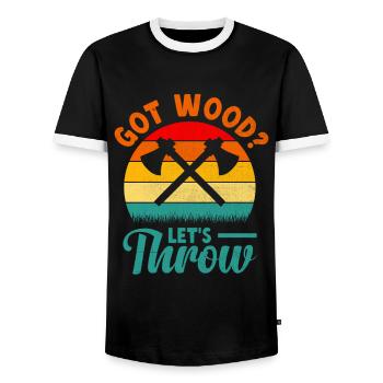 Got Wood Let's Throw Axt Werfen Beilwerfer - Männer Kontrast-T-Shirt - Schwarz/Weiß - Vorne - AI Model Female 172 light (172cm) & AI Model Male 178 light (178cm)