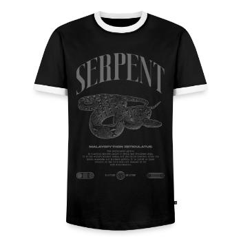 Gardien de reptiles python réticulé Streetwear - T-shirt contrasté Homme - noir/blanc - Devant - AI Model Female 172 light (172cm) & AI Model Male 178 light (178cm)