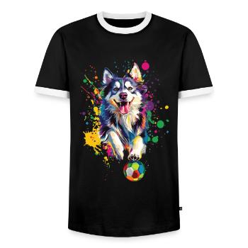 Alaskan Malamute - Männer Kontrast-T-Shirt - Schwarz/Weiß - Vorne - AI Model Female 172 light (172cm) & AI Model Male 178 light (178cm)