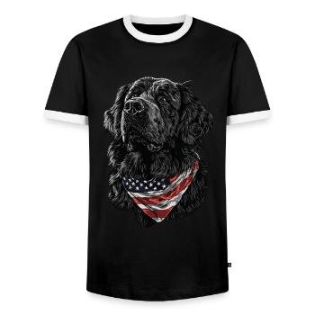 Neufundland - Männer Kontrast-T-Shirt - Schwarz/Weiß - Vorne - AI Model Female 172 light (172cm) & AI Model Male 178 light (178cm)