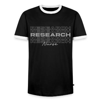 Research Nurse Medical Nurses Stylish - Men's Ringer Shirt - black/white - Front - AI Model Female 172 light (172cm) & AI Model Male 178 light (178cm)