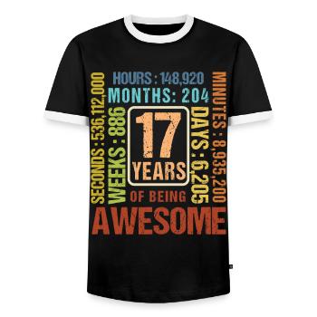17 Jahre alt! Geburtstagsgeschenk 17. Geburtstag - Männer Kontrast-T-Shirt - Schwarz/Weiß - Vorne - AI Model Female 172 light (172cm) & AI Model Male 178 light (178cm)