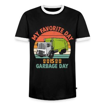 Mon jour préféré est Garbage Day Trash Collector - T-shirt contrasté Homme - noir/blanc - Devant - AI Model Female 172 light (172cm) & AI Model Male 178 light (178cm)