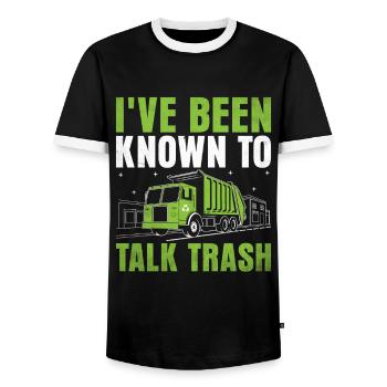 Je suis connu pour parler de déchets de ramassage des ordures - T-shirt contrasté Homme - noir/blanc - Devant - AI Model Female 172 light (172cm) & AI Model Male 178 light (178cm)