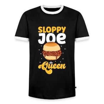 Sloppy Joe Queen - Männer Kontrast-T-Shirt - Schwarz/Weiß - Vorne - AI Model Female 172 light (172cm) & AI Model Male 178 light (178cm)