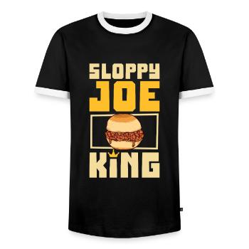 Sloppy Joe King - Männer Kontrast-T-Shirt - Schwarz/Weiß - Vorne - AI Model Female 172 light (172cm) & AI Model Male 178 light (178cm)