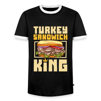 Sandwich à la dinde King - T-shirt contrasté Homme - noir/blanc - Devant - AI Model Female 172 light (172cm) & AI Model Male 178 light (178cm)