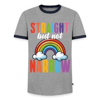 Gerader, Aber Nicht Schmaler Lgbtq+ Verbündeter - Männer Kontrast-T-Shirt - Grau/Navy  - Vorne - AI Model Female 172 light (172cm) & AI Model Male 178 light (178cm)